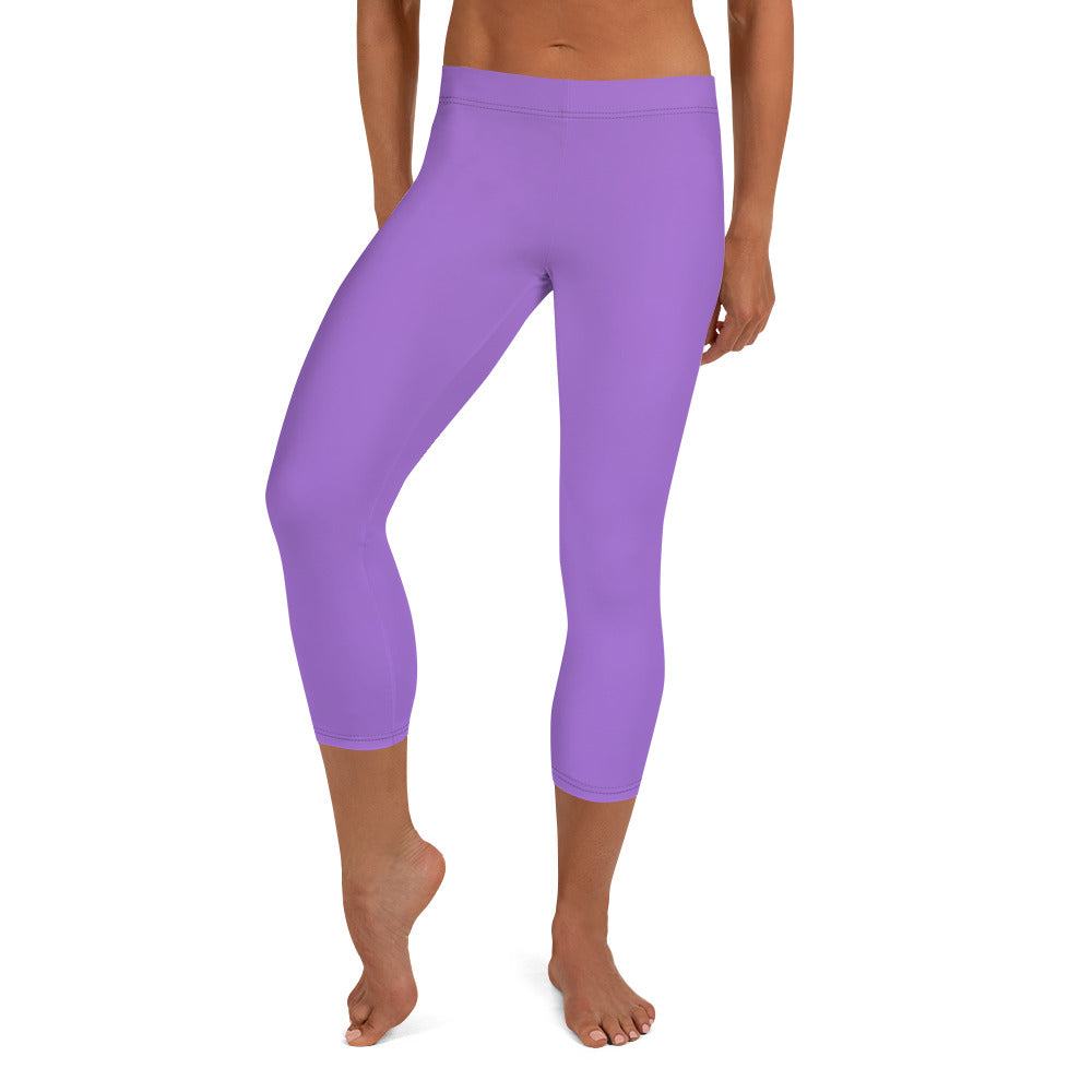 Soothing Lavender Women's Capri Leggings - FLAKOUT