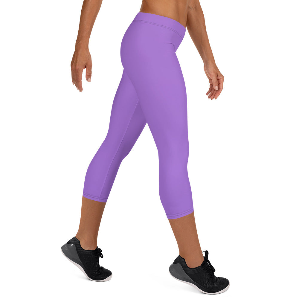 Soothing Lavender Women's Capri Leggings - FLAKOUT