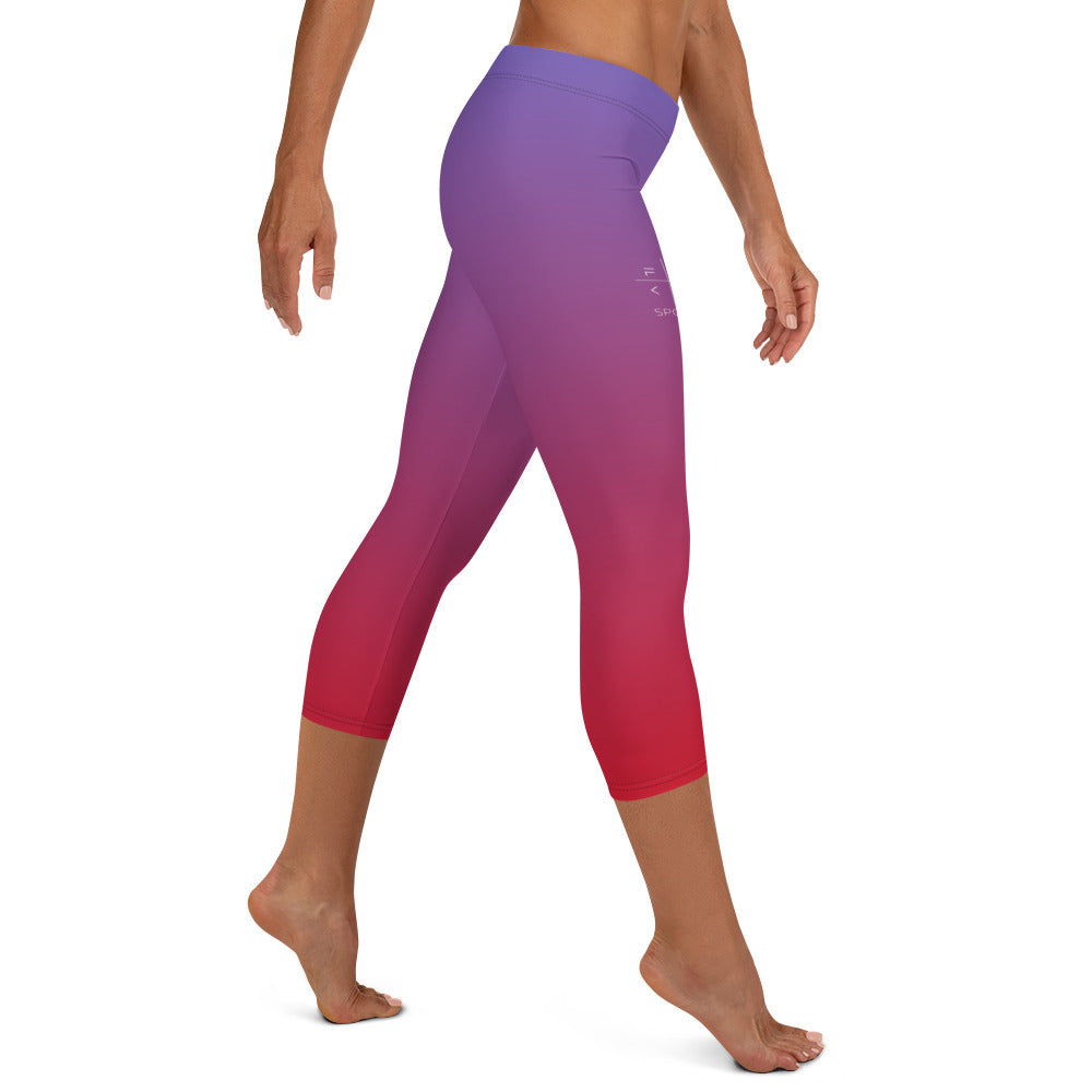 Cobalt Crescendo FLAKOUT Sport Women's Capri Leggings - FLAKOUT