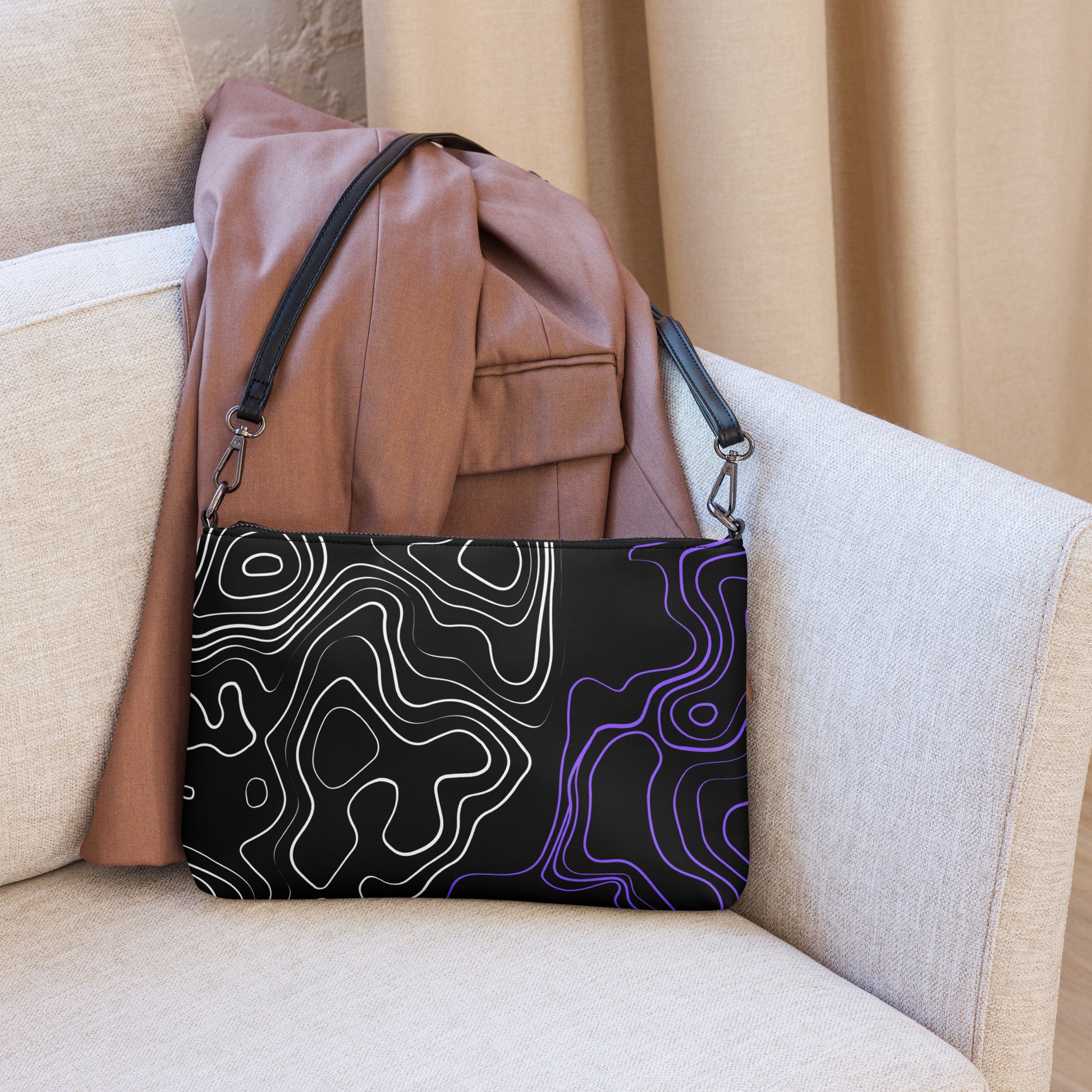 Liquefied Waves Leather Crossbody Bag - FLAKOUT