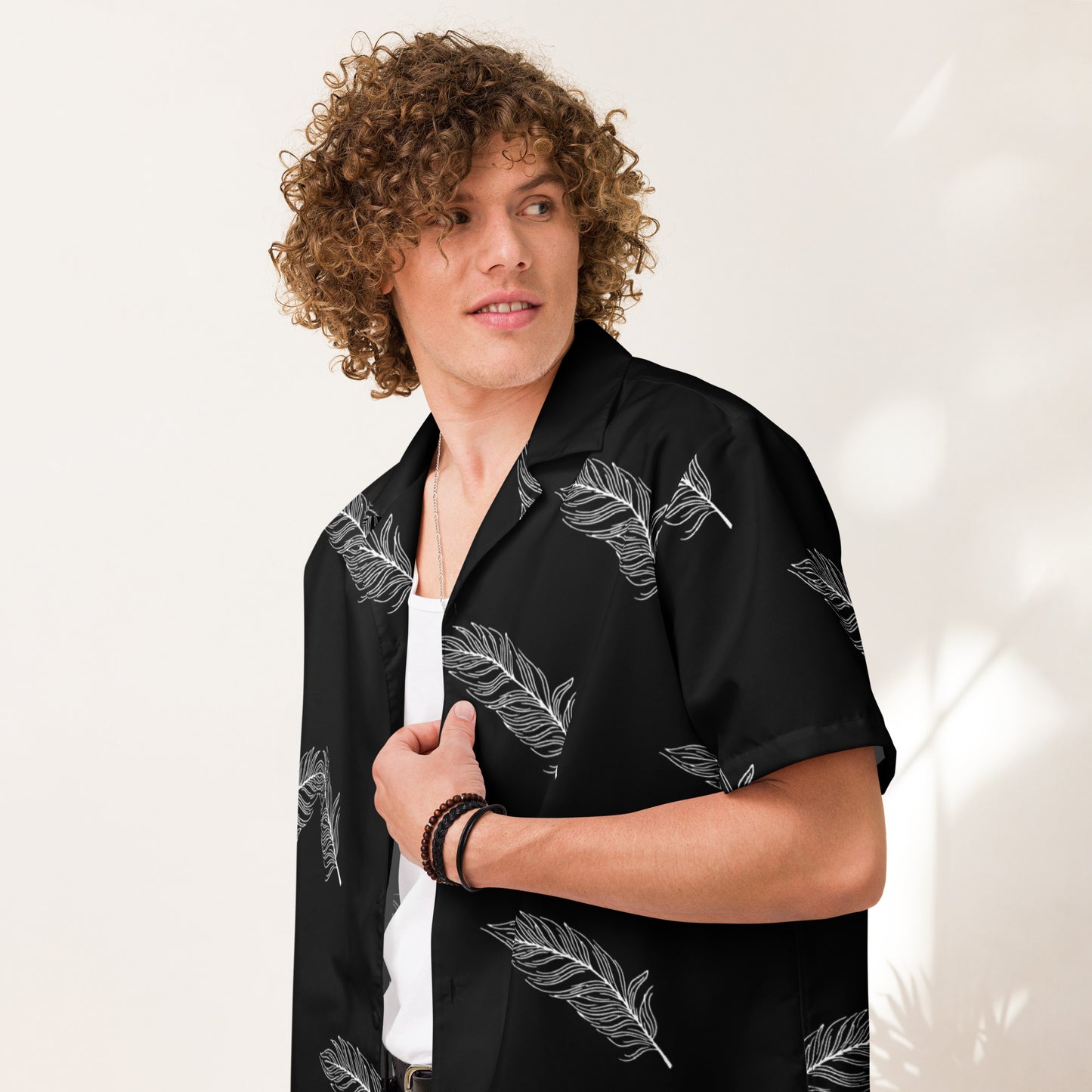 Ethereal Plumes Button Shirt - FLAKOUT