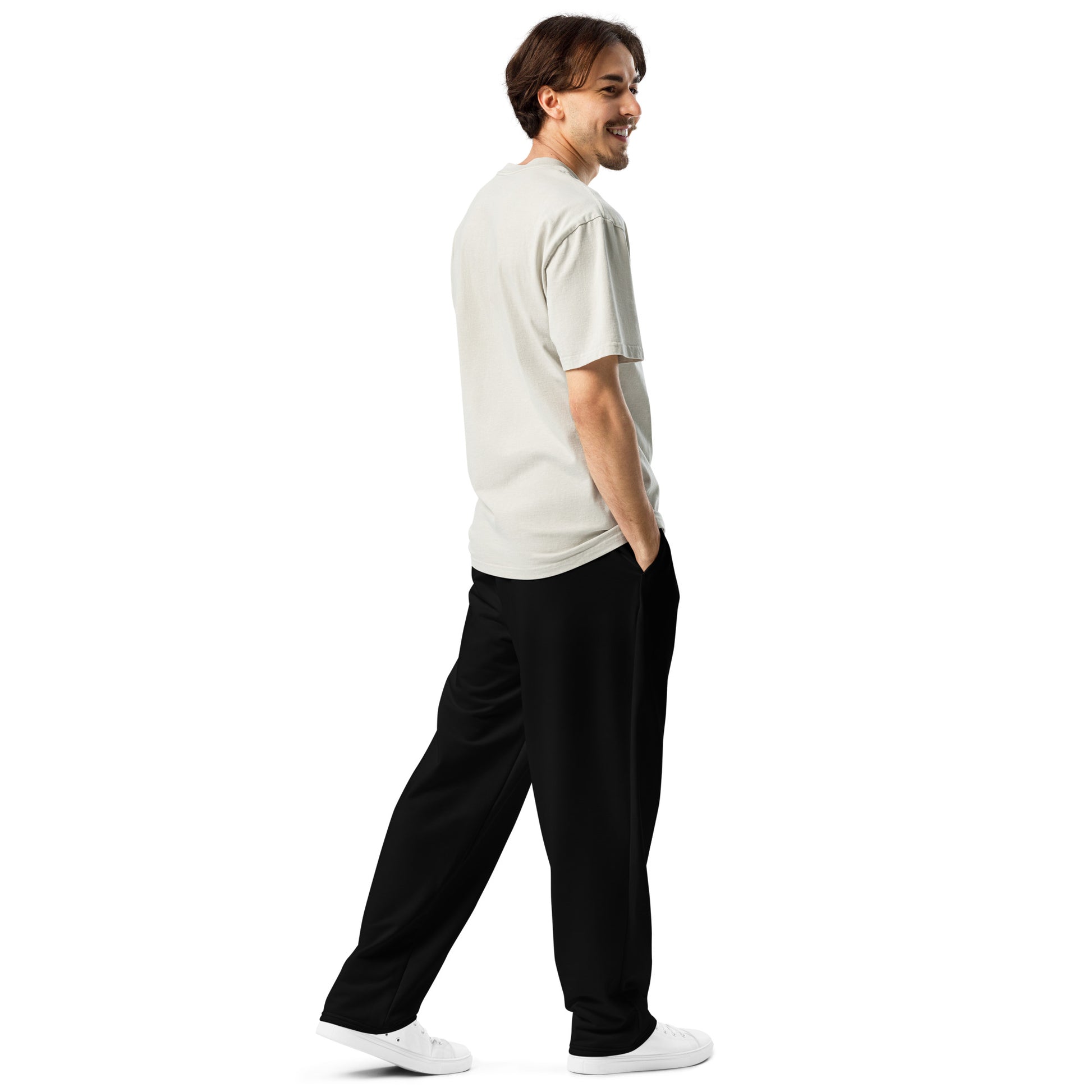 Unisex Wide-leg Recycled Joggers - Black - FLAKOUT