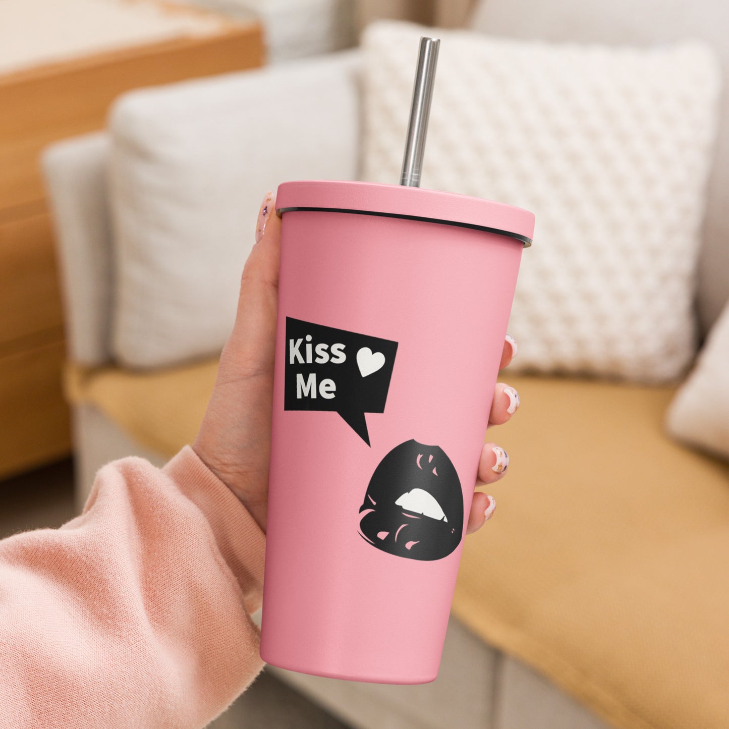 Sweet Talker Kiss Me Insulated Tumbler With A Straw - FLAKOUT