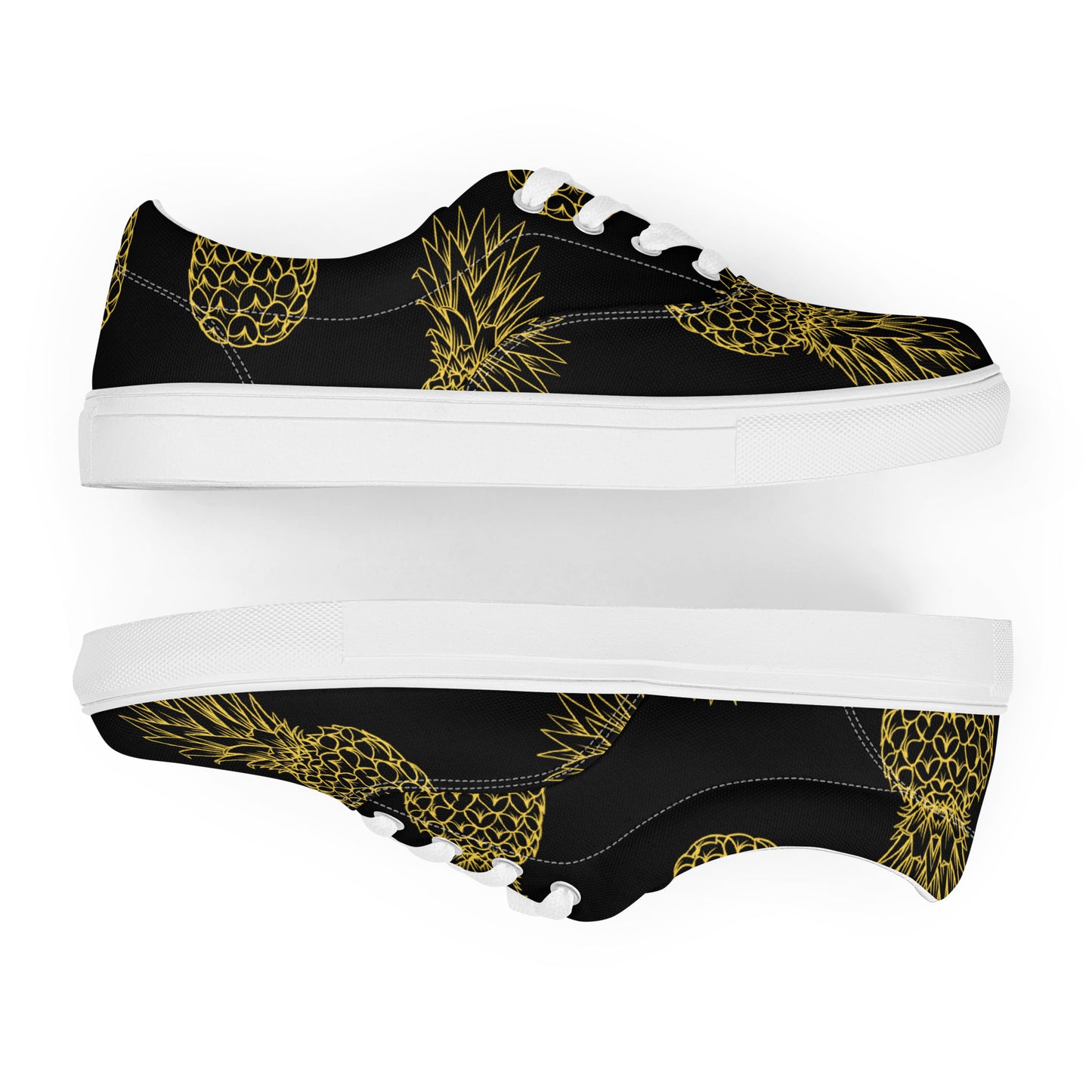 Pineapple Bliss Men’s Lace-up Canvas Shoes - FLAKOUT