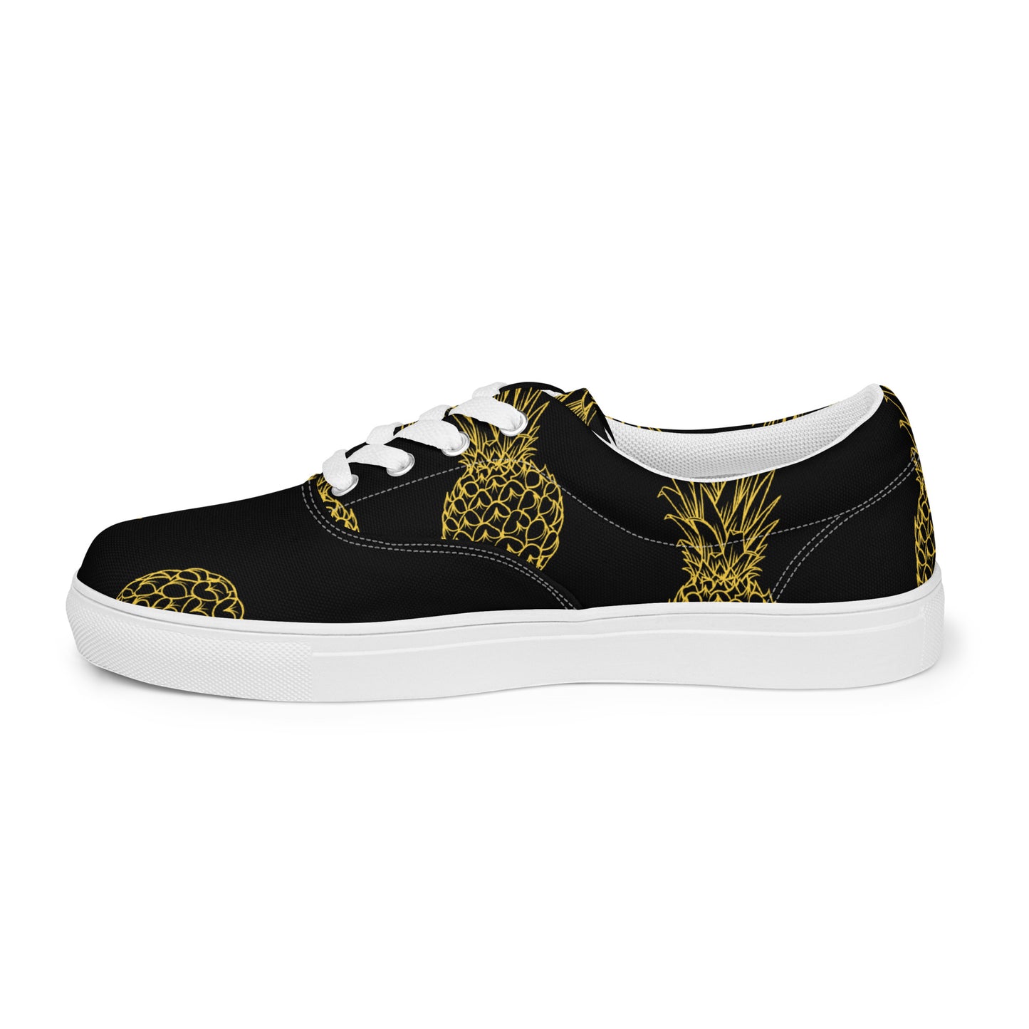 Pineapple Bliss Men’s Lace-up Canvas Shoes - FLAKOUT