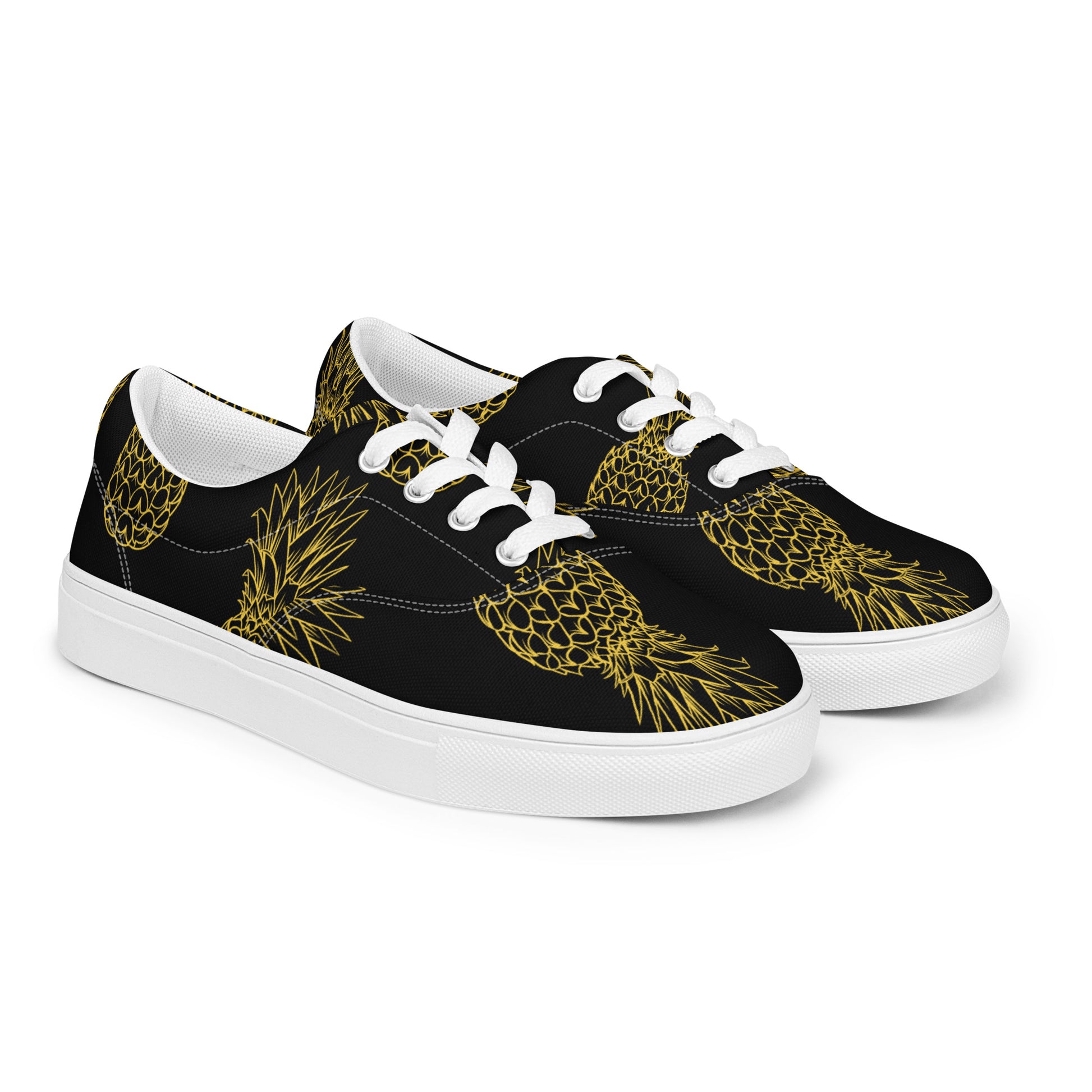 Pineapple Bliss Men’s Lace-up Canvas Shoes - FLAKOUT