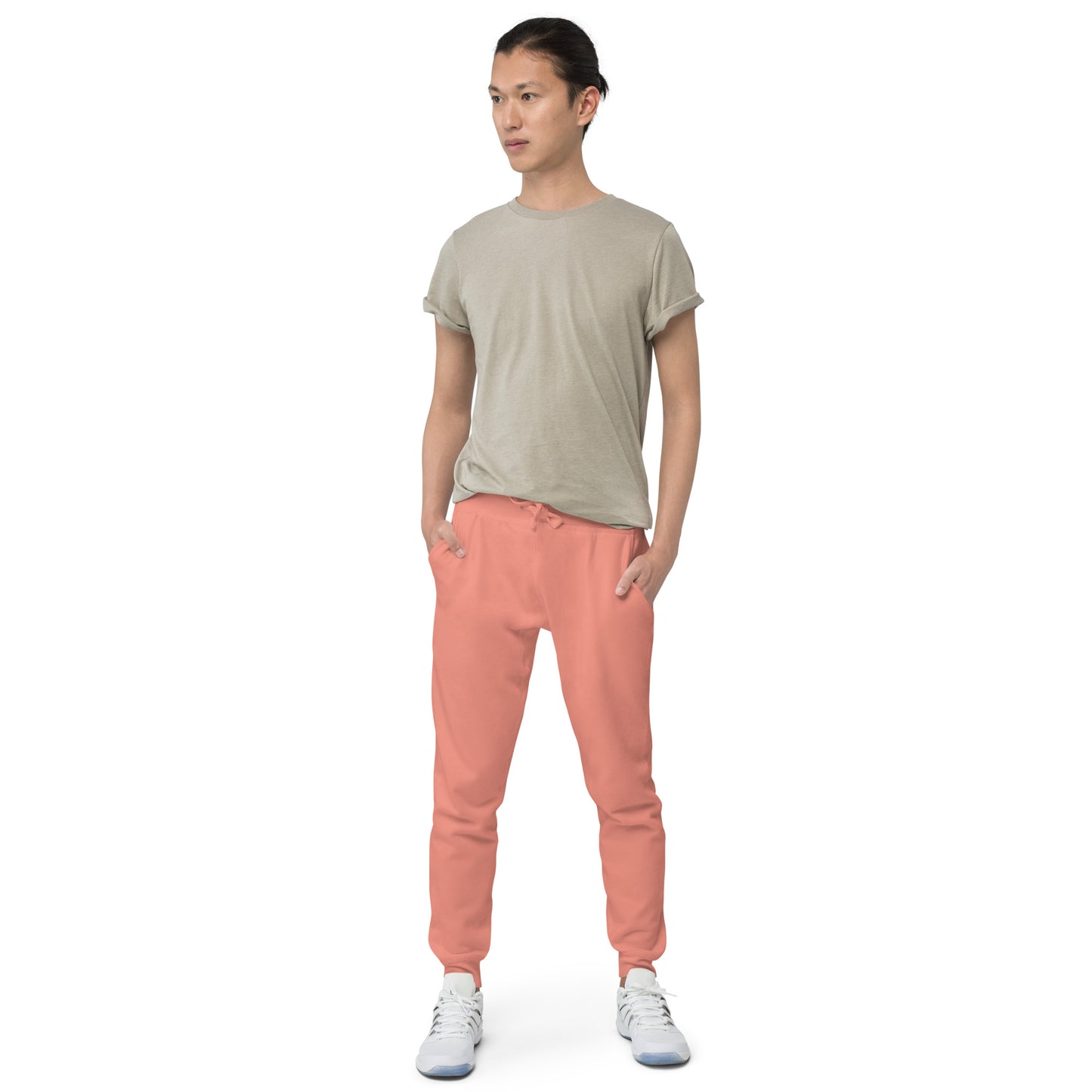 FLAKOUT Logo Back Leg Unisex Fleece Sweatpants - Dusty Rose - FLAKOUT