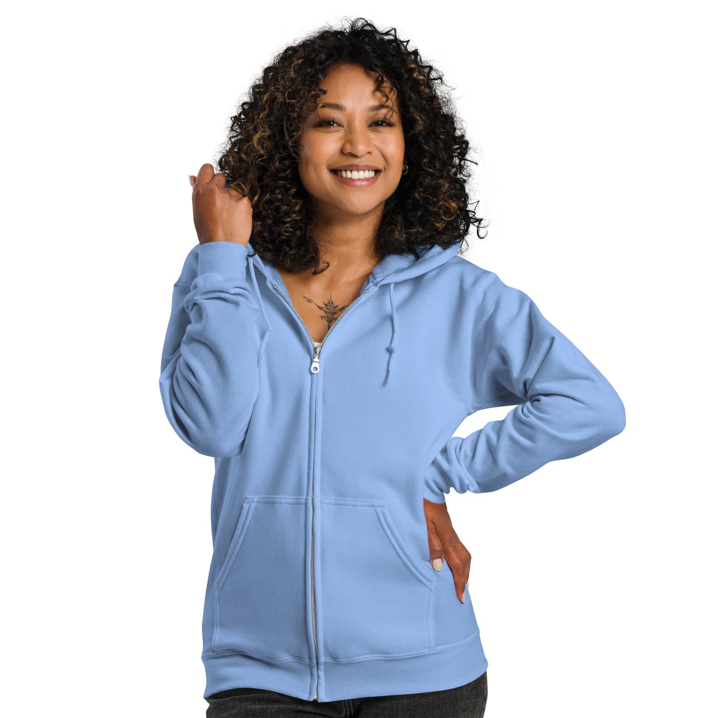 Flakout. Heavy Harmony Fusion Zip Hoodie - Carolina Blue - FLAKOUT