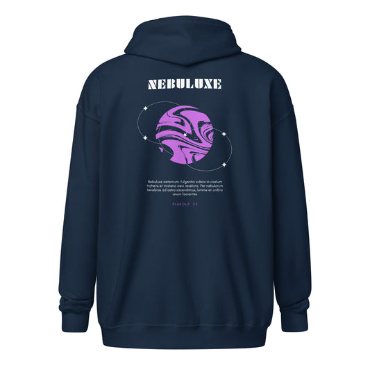 Nebuluxe Brilliance Heavy Harmony Fusion Zip Hoodie - Navy - FLAKOUT