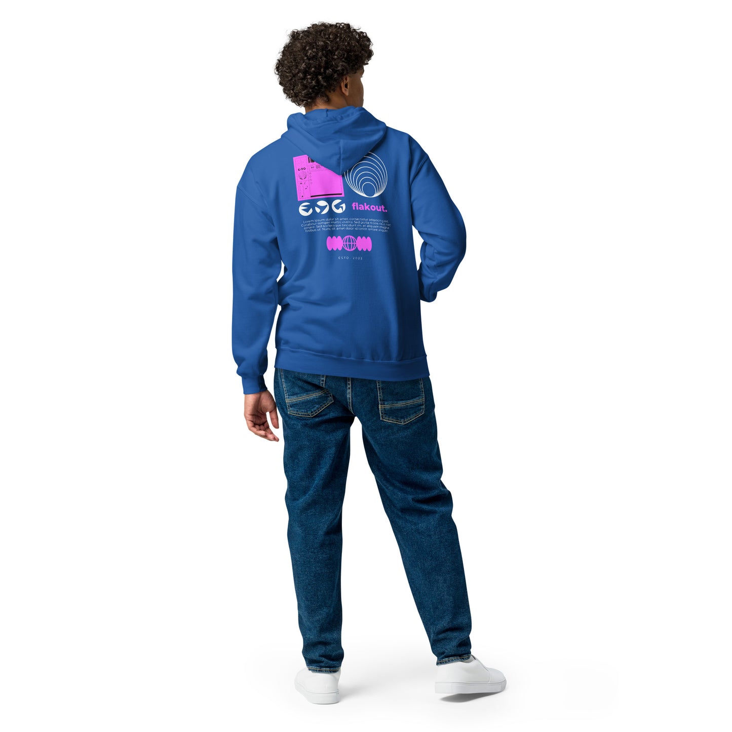 Flakout. Heavy Harmony Fusion Zip Hoodie - Royal - FLAKOUT