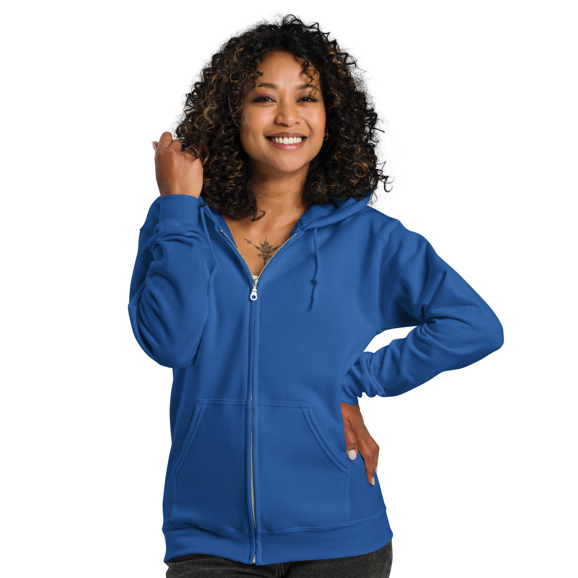 Nebuluxe Brilliance Heavy Harmony Fusion Zip Hoodie - Royal - FLAKOUT