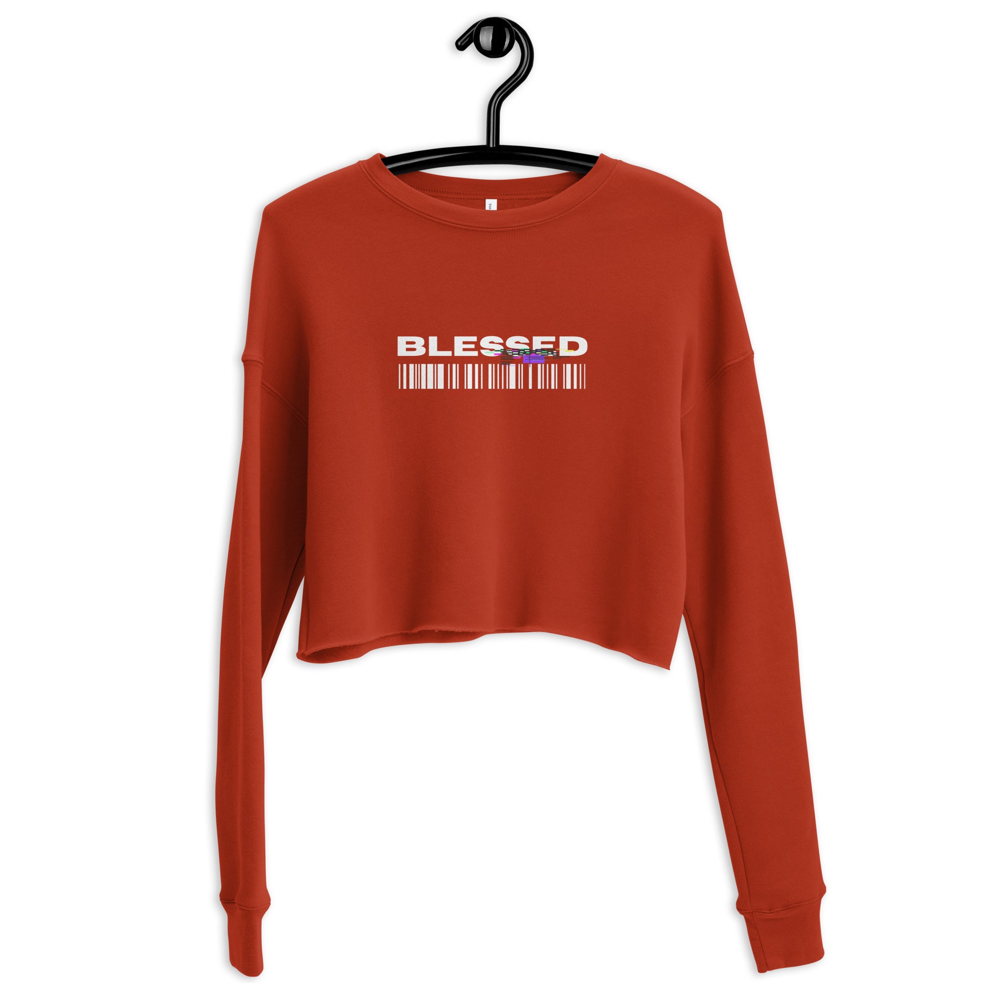 Divine Grace Blessed Women's Crop Sweatshirt - Brick - FLAKOUT