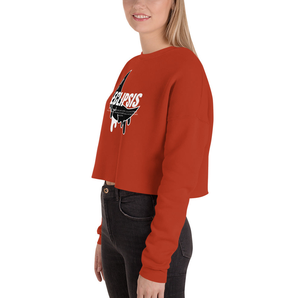 Lunar Eclipsis Women's Crop Sweatshirt - Brick - FLAKOUT