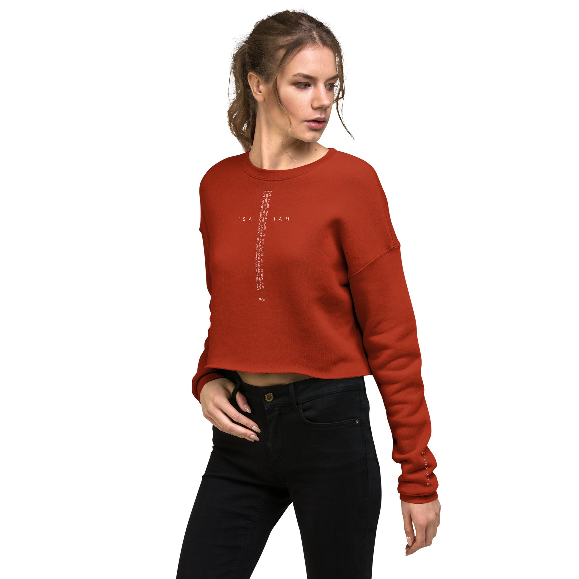 Isaiah 40:31 Women's Crop Sweatshirt - FLAKOUT