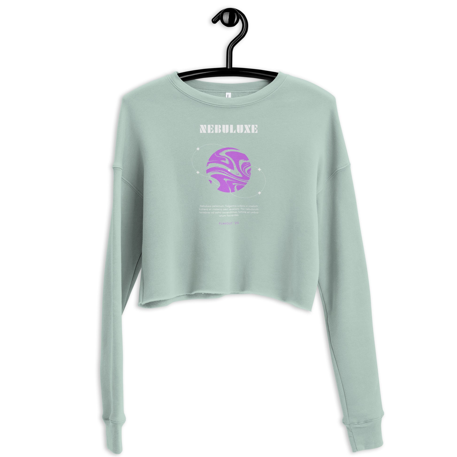 Nebuluxe Brilliance Women's Crop Sweatshirt - Dusty Blue - FLAKOUT