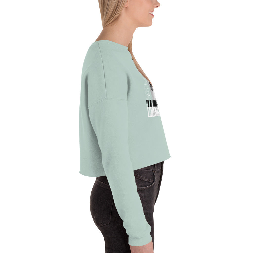 Limerence Women's Crop Sweatshirt - Dusty Blue - FLAKOUT