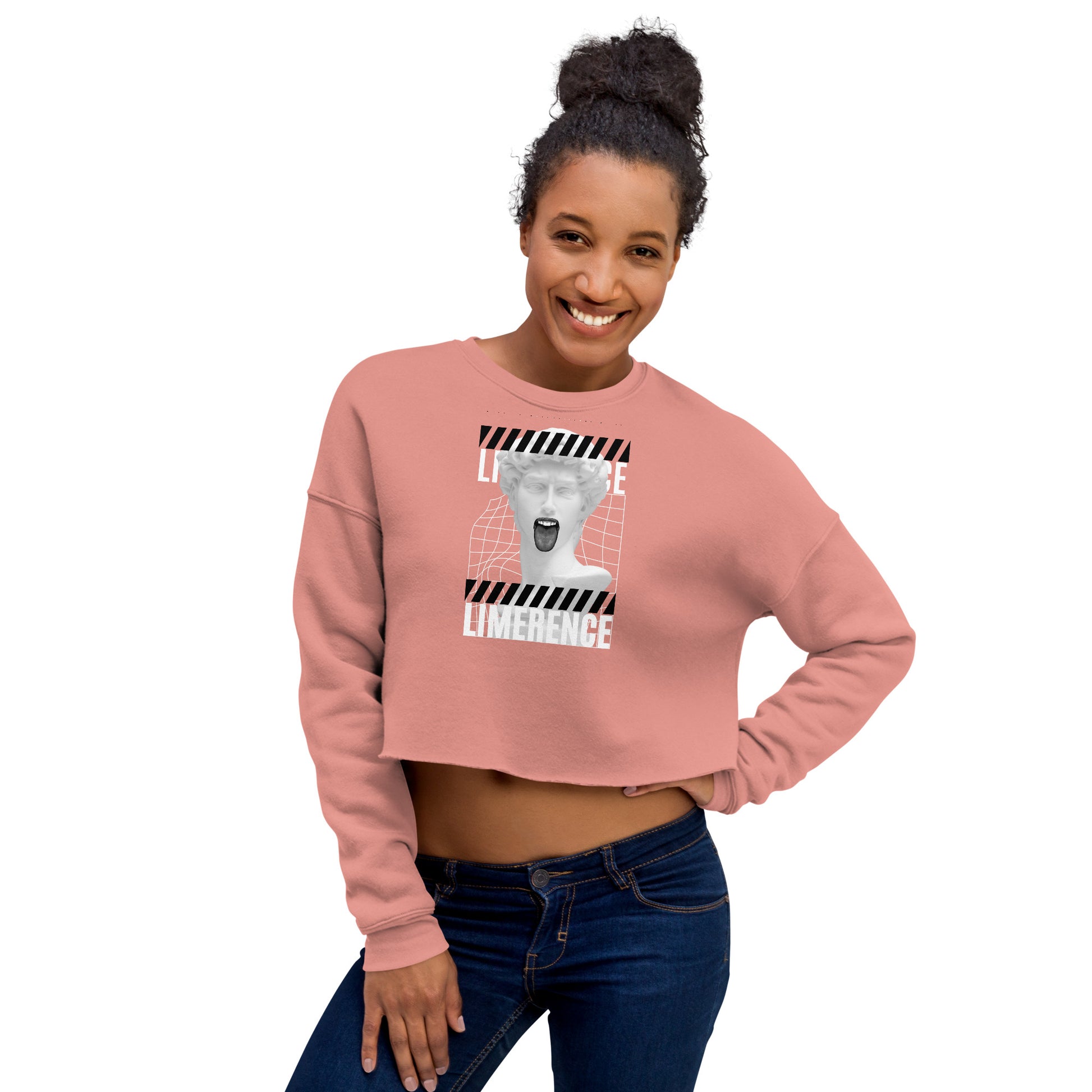 Limerence Women's Crop Sweatshirt - Mauve - FLAKOUT