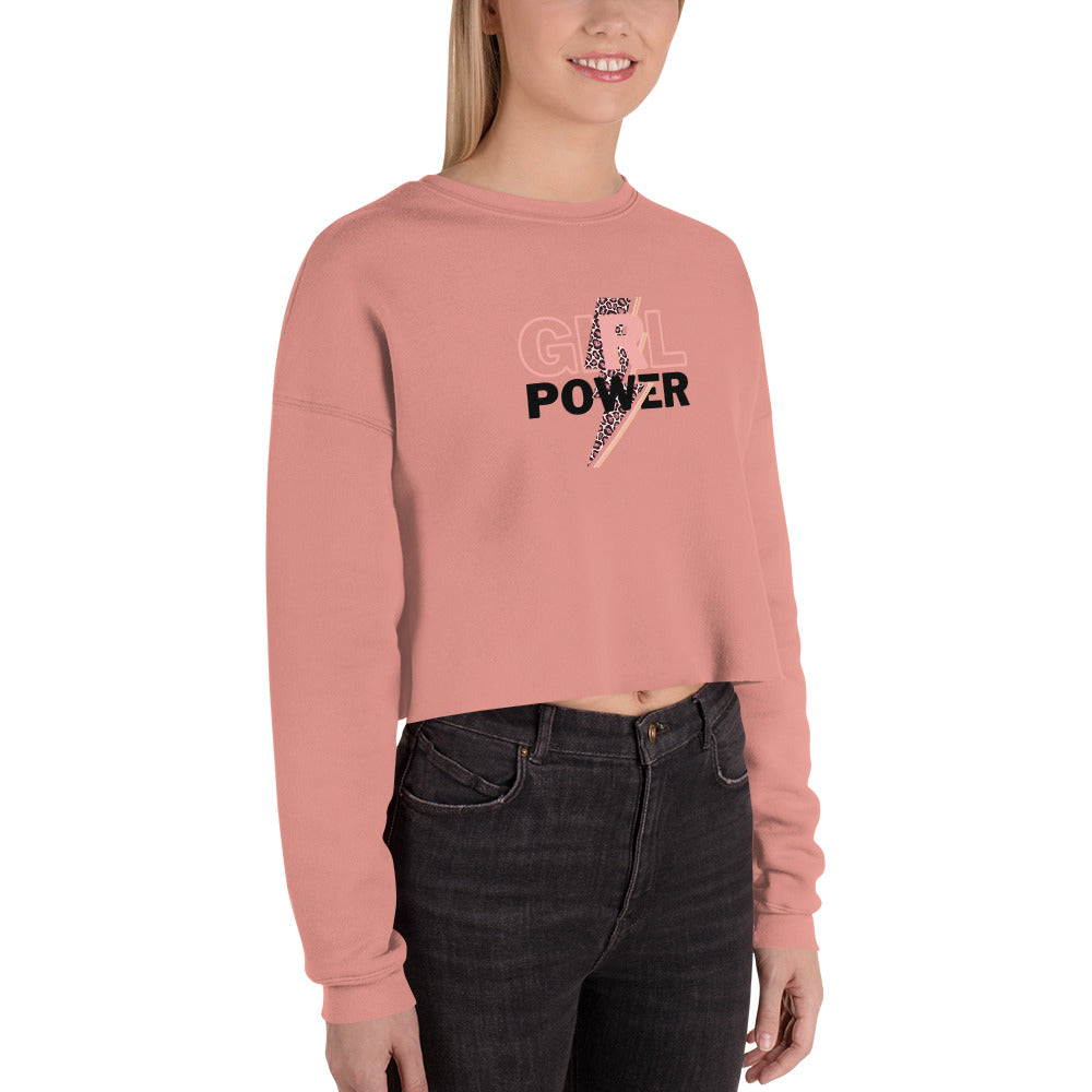 Queenly Girl Power Rebellion Women's Crop Sweatshirt - Mauve - FLAKOUT