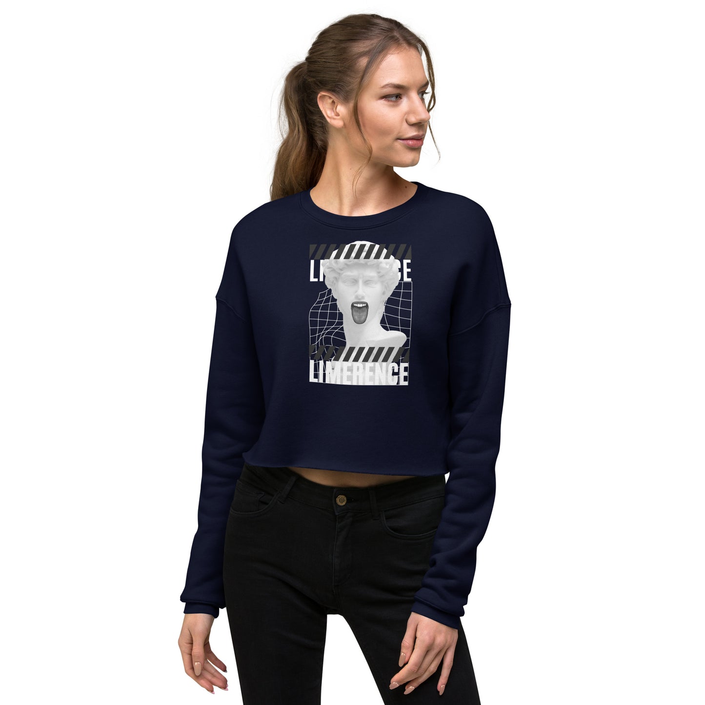 Limerence Women's Crop Sweatshirt - Navy - FLAKOUT