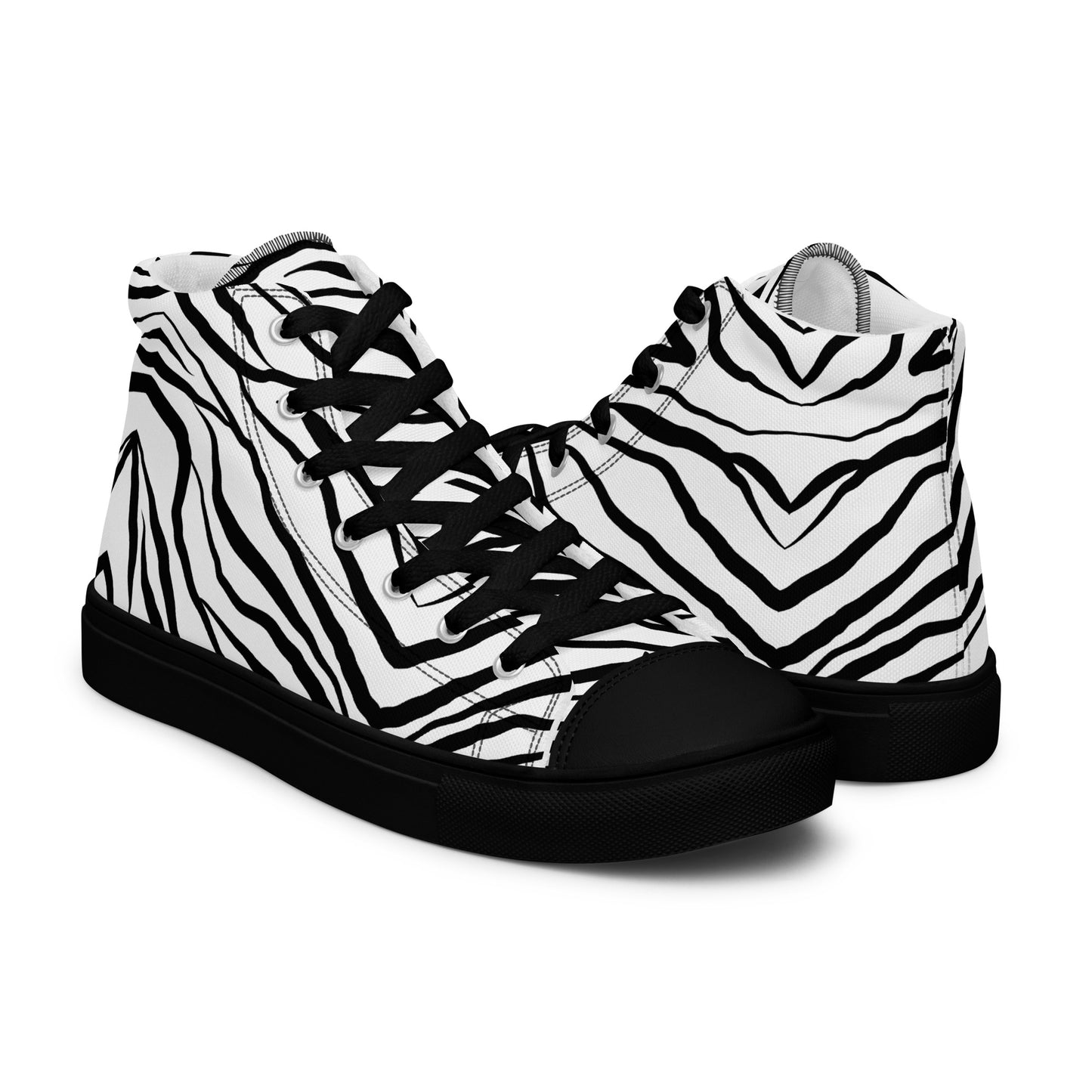 Striped Zebra Vibrance Women’s High Top Canvas Shoes - FLAKOUT