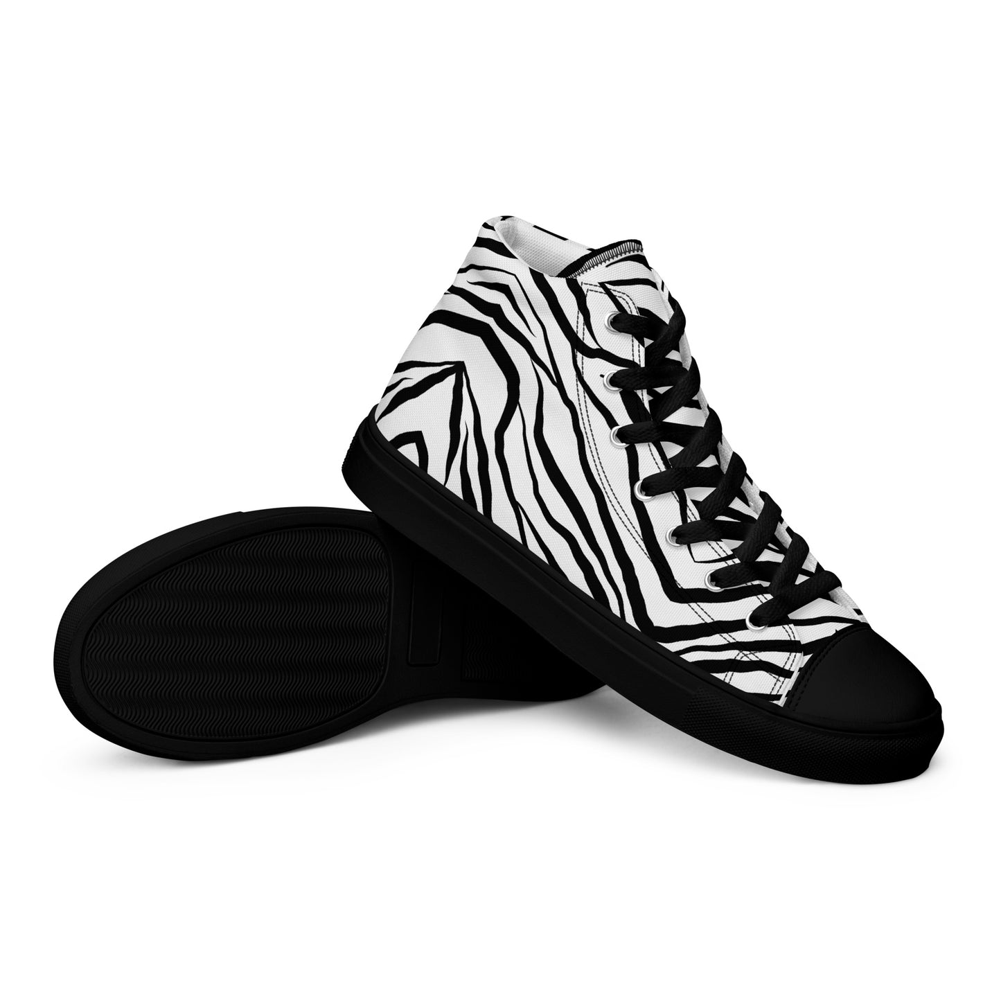 Striped Zebra Vibrance Women’s High Top Canvas Shoes - FLAKOUT