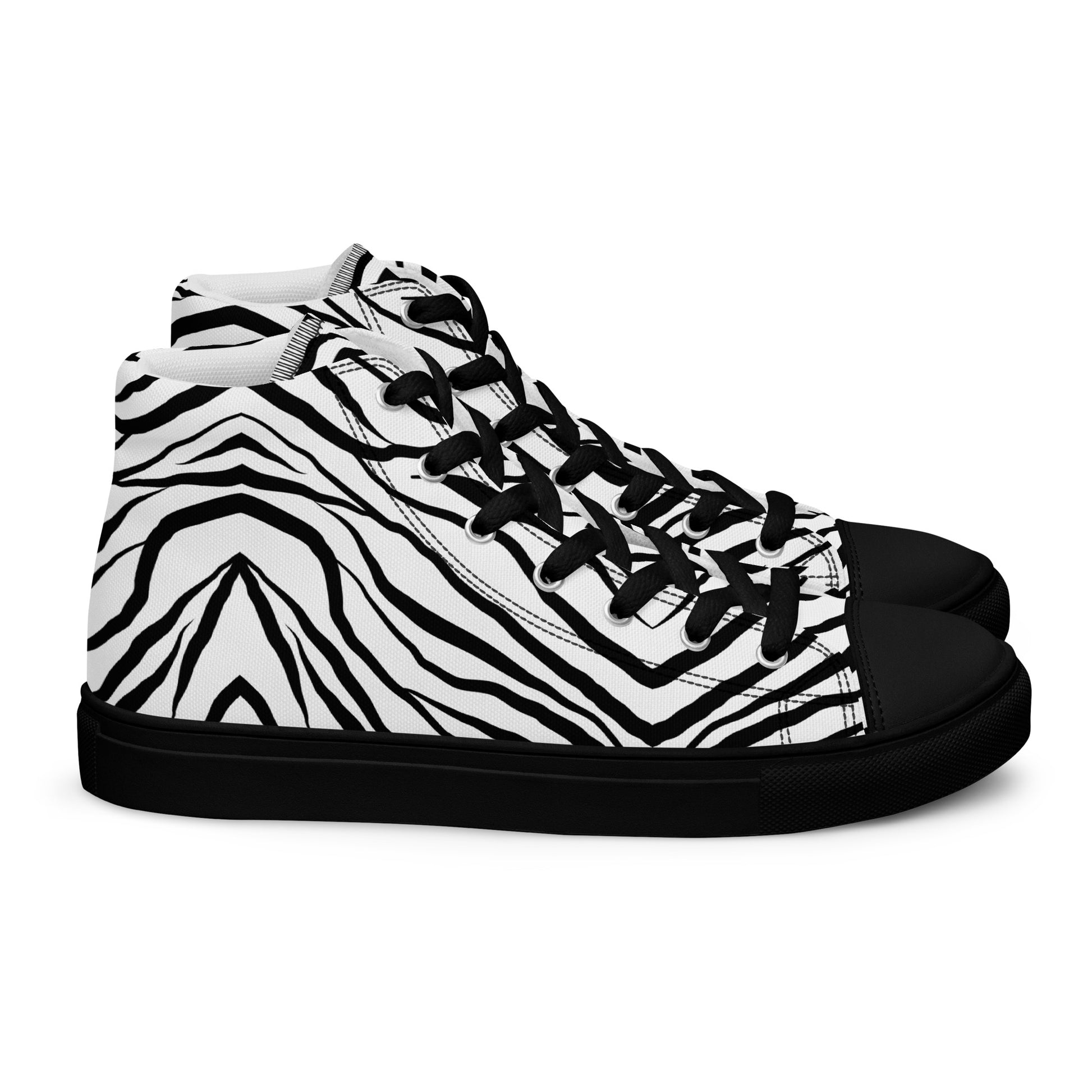 Striped Zebra Vibrance Women’s High Top Canvas Shoes - FLAKOUT