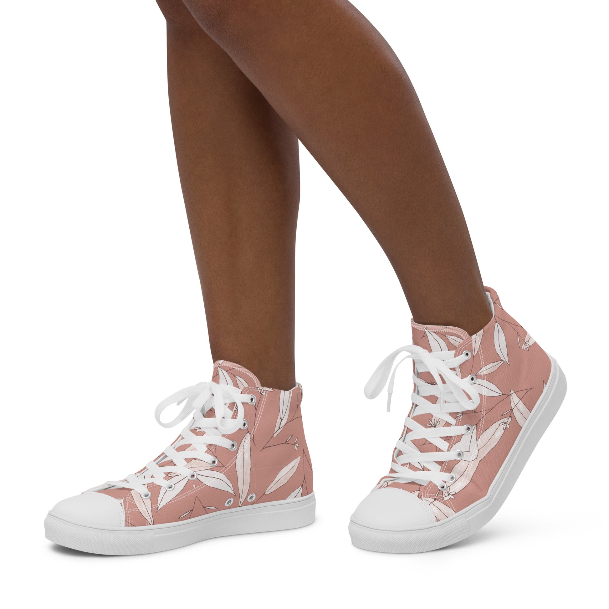 Feathered Finesse Women's High Top Canvas Shoes - FLAKOUT