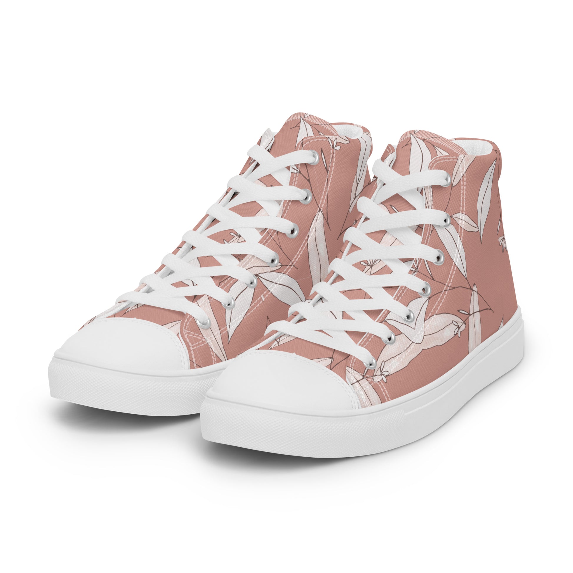 Feathered Finesse Women's High Top Canvas Shoes - FLAKOUT