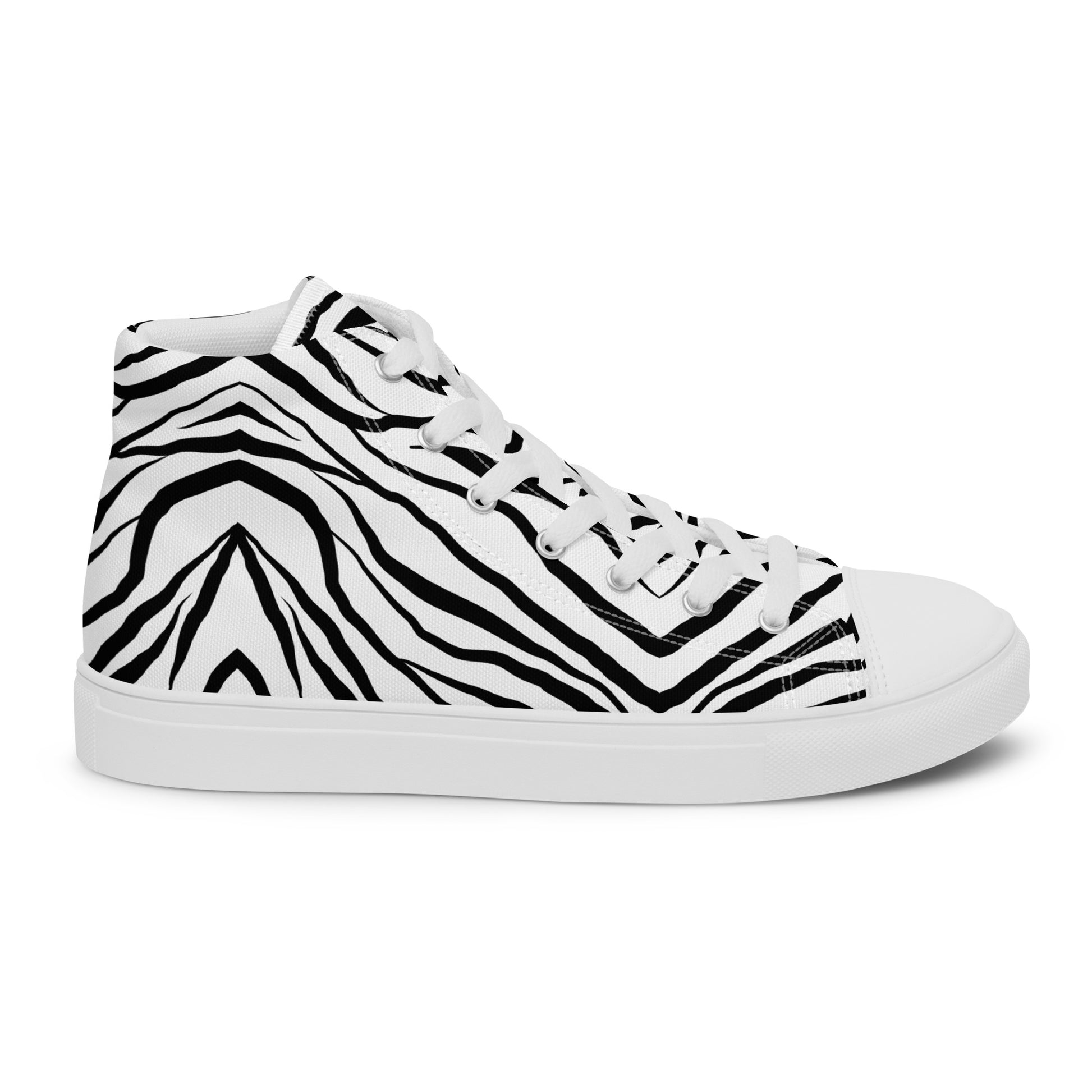 Striped Zebra Vibrance Women’s High Top Canvas Shoes - FLAKOUT