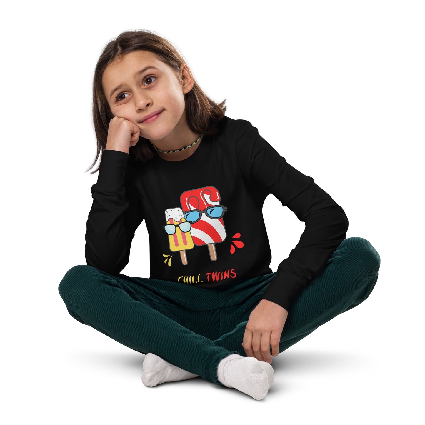 Chill Twins Unisex Kid's Long Sleeve Tee - FLAKOUT