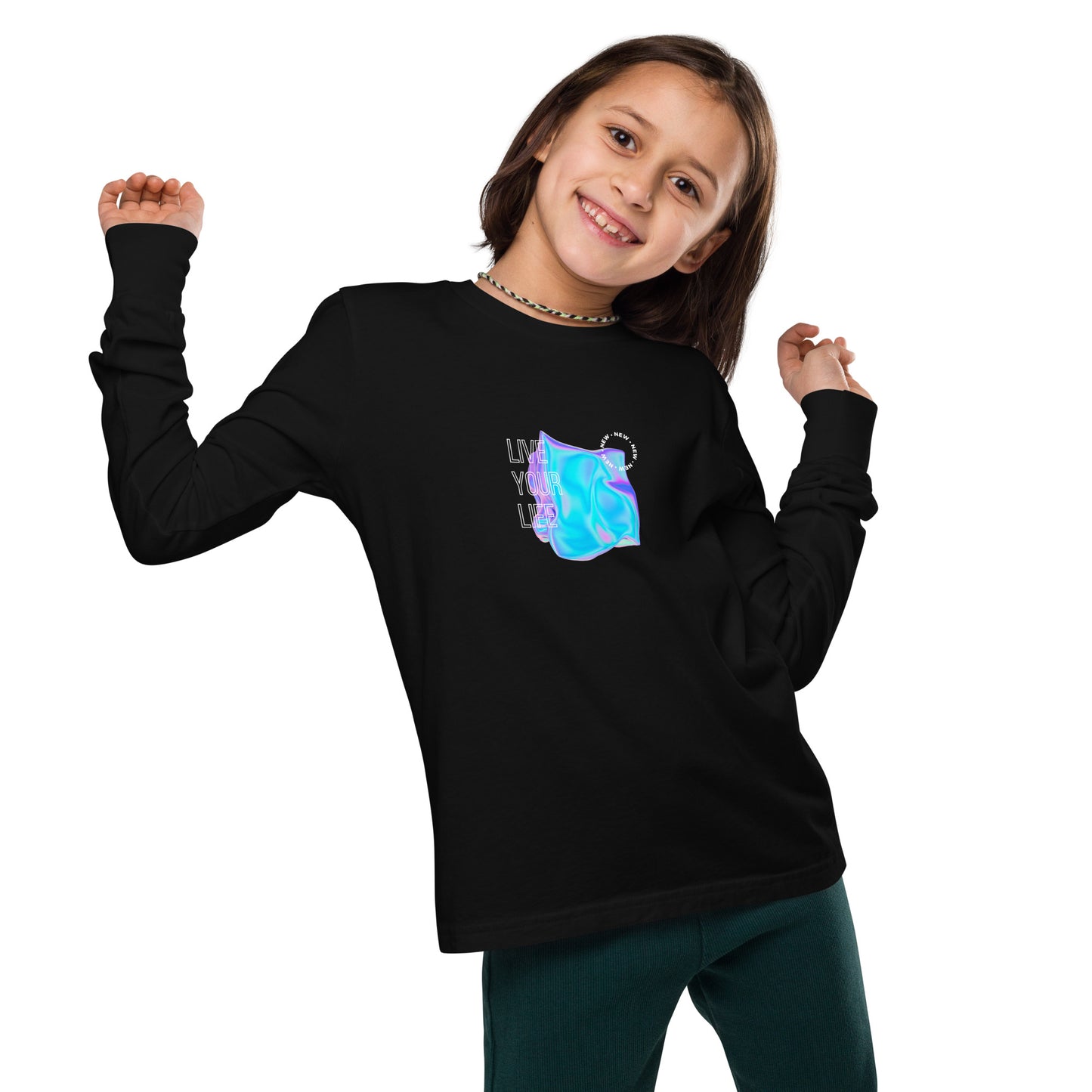 Vivid Existence Live Your Life Kid's Long Sleeve Shirt - FLAKOUT