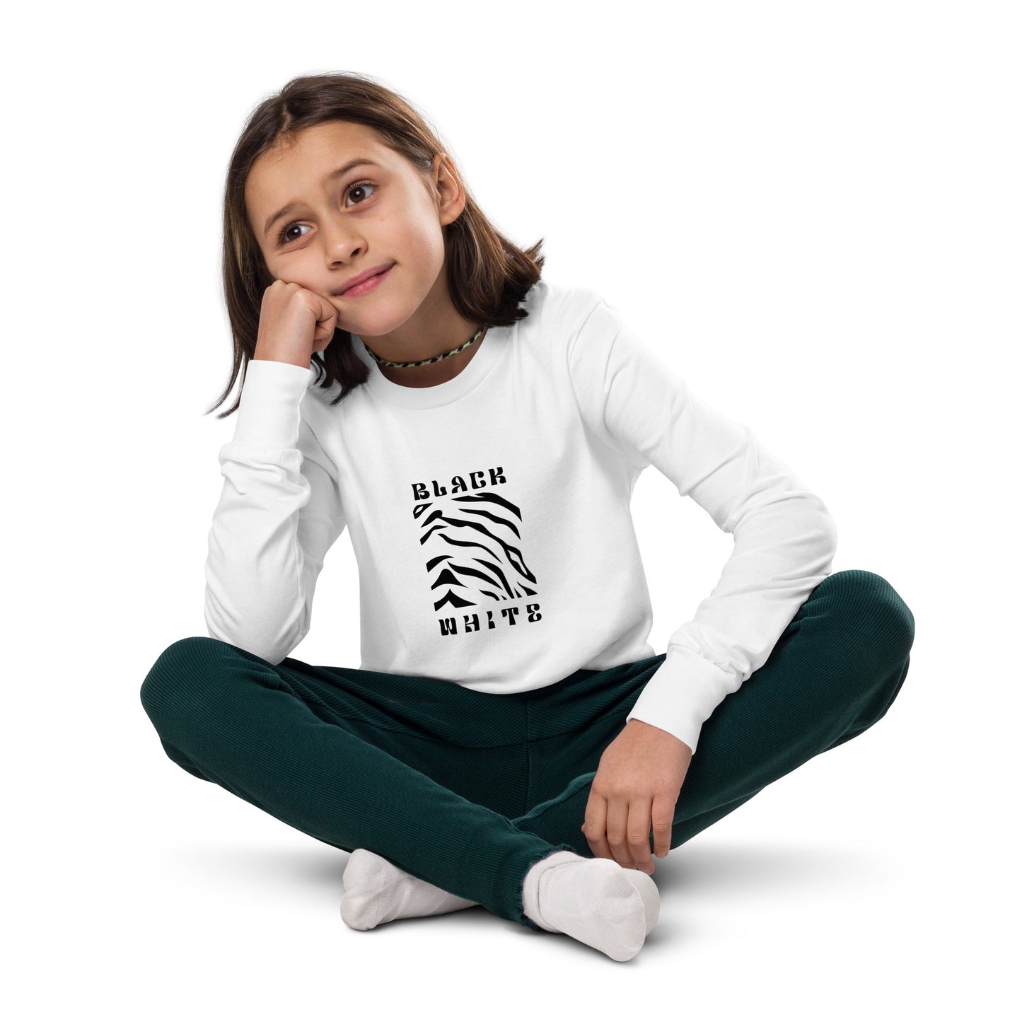 Opulent Onyx Tiger Kid's Long Sleeve Shirt - FLAKOUT