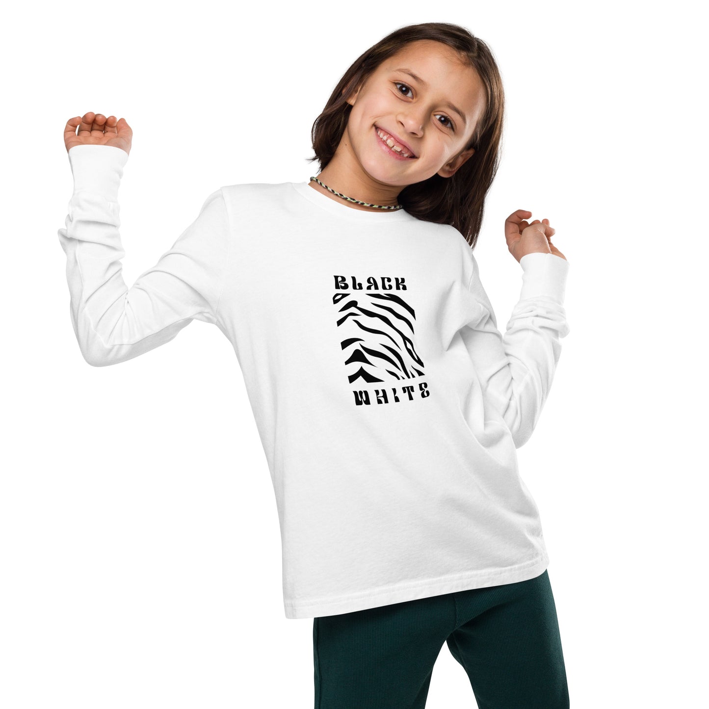 Opulent Onyx Tiger Kid's Long Sleeve Shirt - FLAKOUT