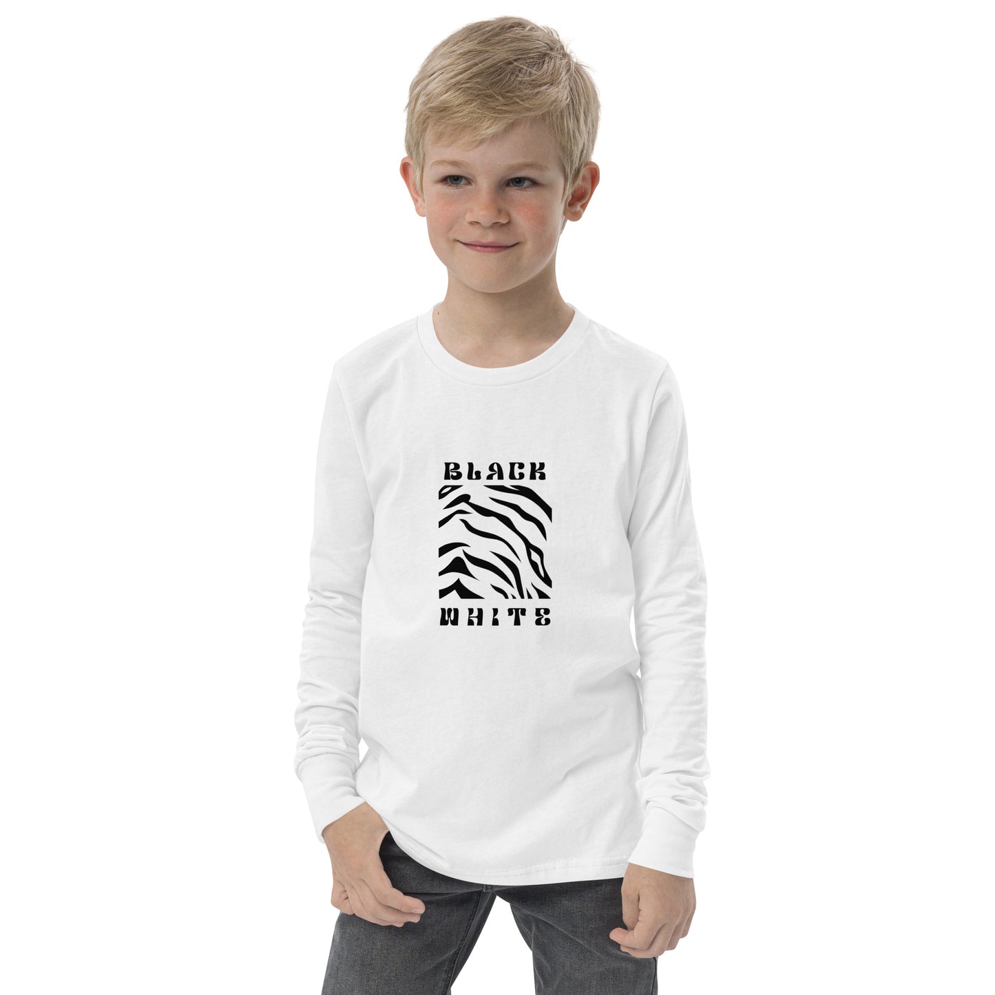 Opulent Onyx Tiger Kid's Long Sleeve Shirt - FLAKOUT