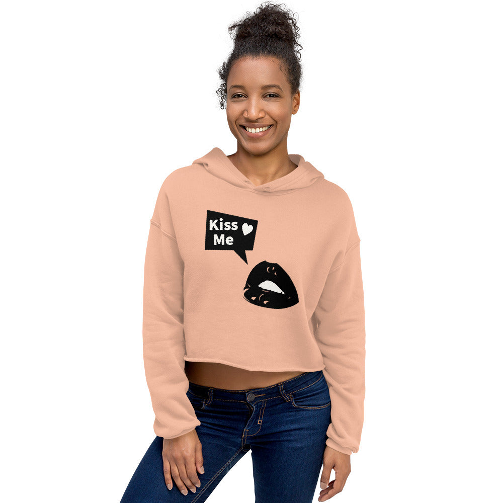 Sweet Talker Kiss Me Women's Crop Hoodie - FLAKOUT