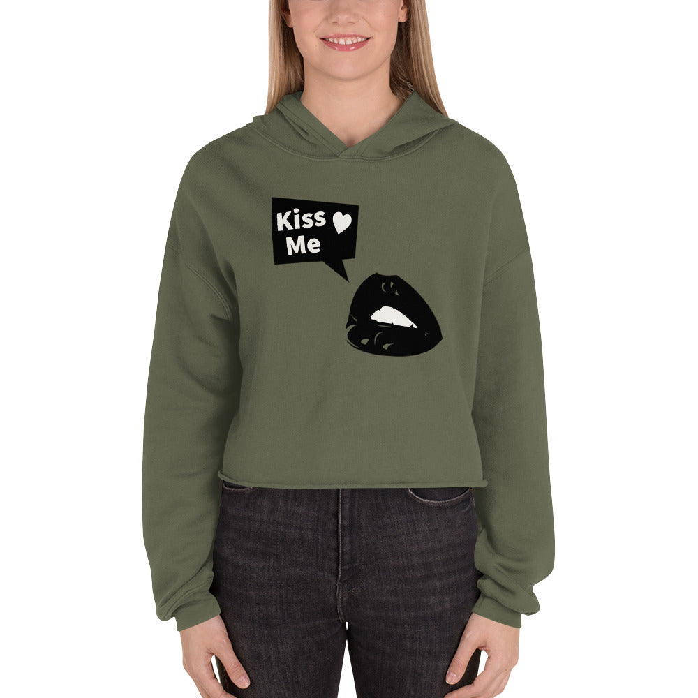 Sweet Talker Kiss Me Women's Crop Hoodie - FLAKOUT