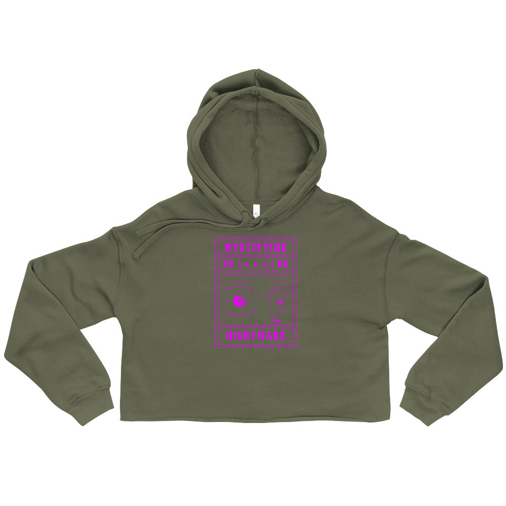 Mystifying Nightmare Shadowy Enigma Women's Crop Hoodie - FLAKOUT