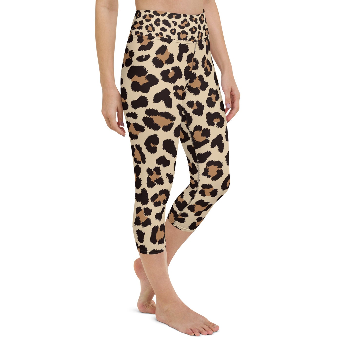 Leopar Chic Feline Women's Yoga Capri Leggings - FLAKOUT