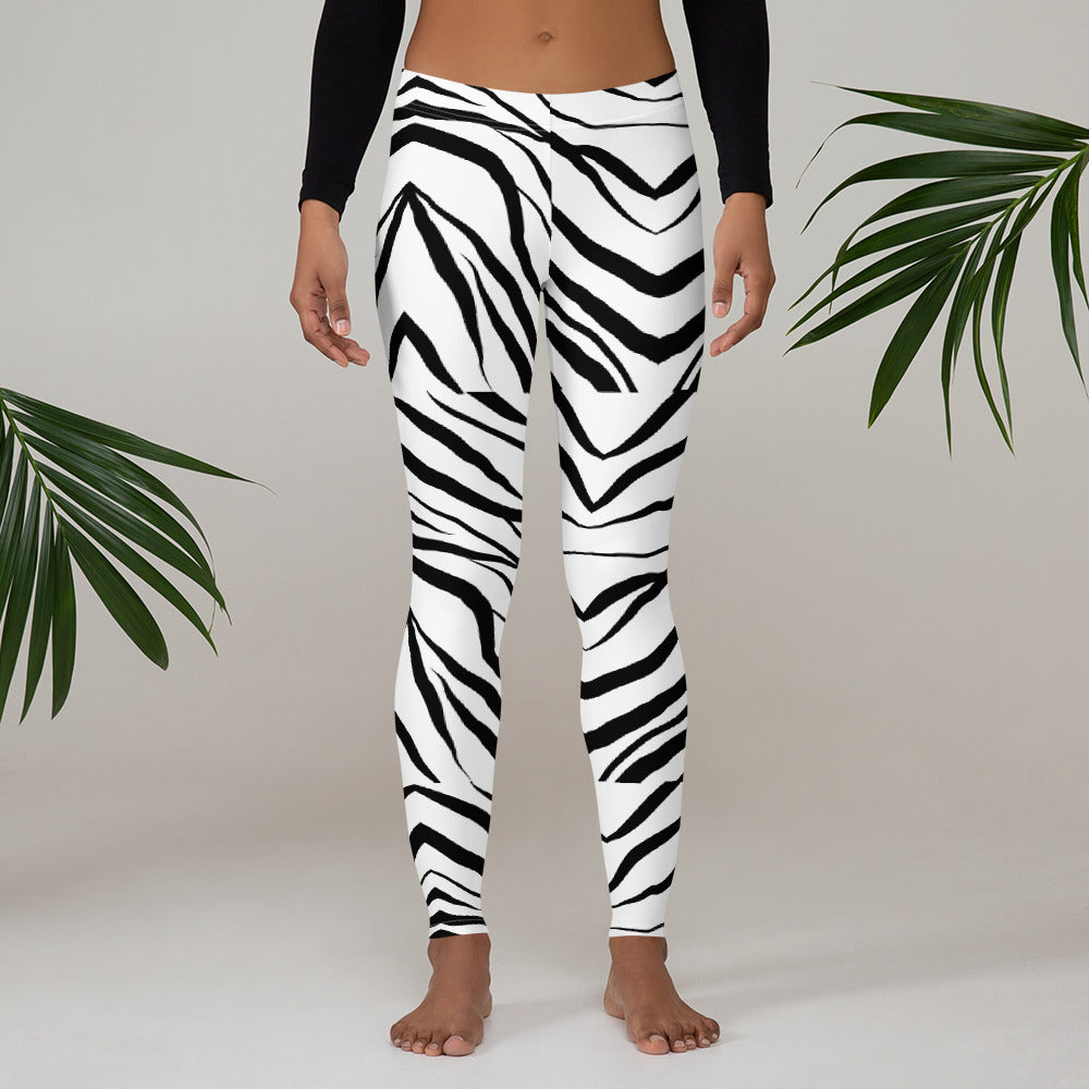 Striped Zebra Vibrance Women's Leggings - FLAKOUT