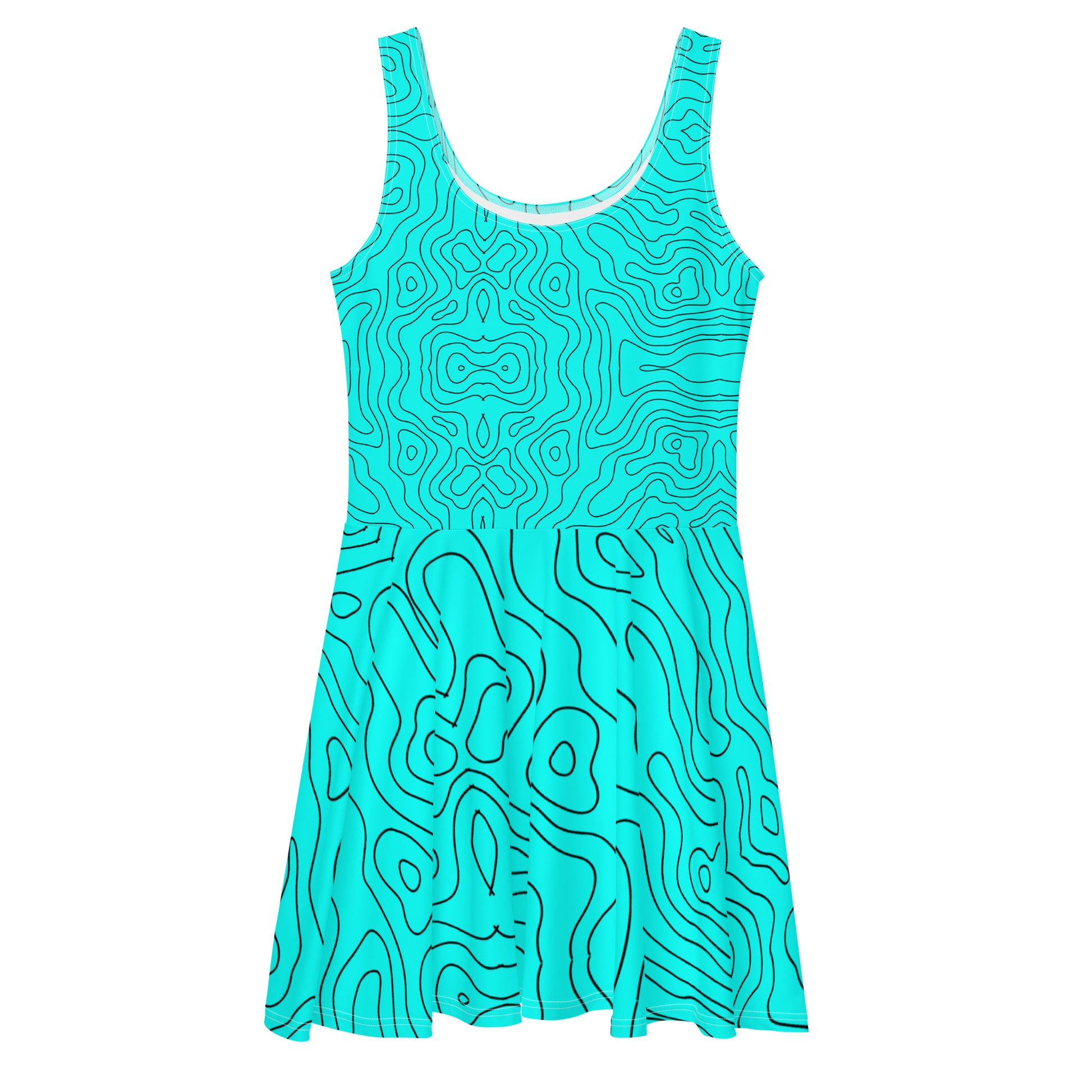 Blue Abyss Women's Skater Dress - FLAKOUT