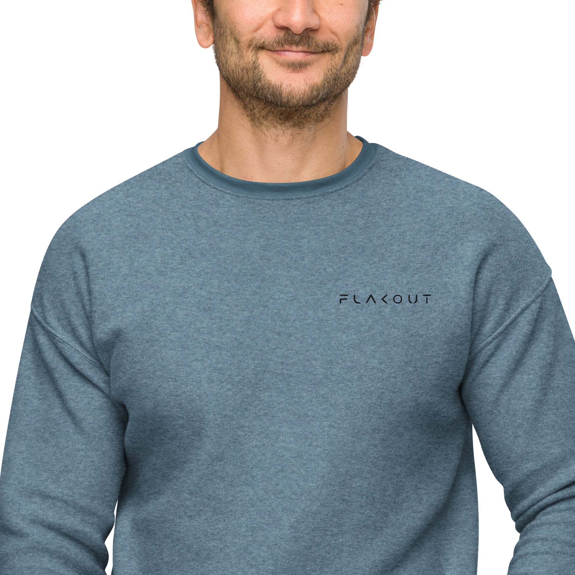 Sueded Fleece Sweatshirt Flakout Embroidered Logo - FLAKOUT