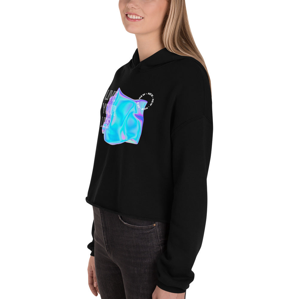 Vivid Existence Live Your Life Women's Crop Hoodie - FLAKOUT